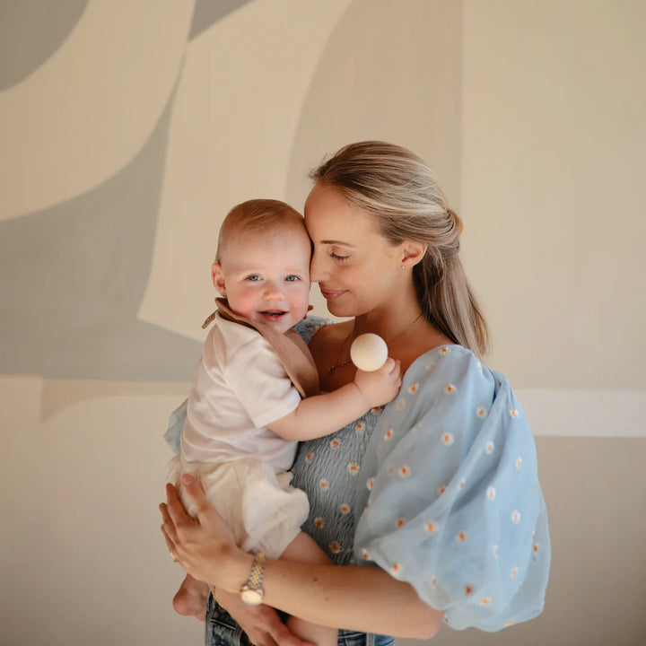 Mushie - Silicone Baby Rattle - Natural - Mabel & Fox