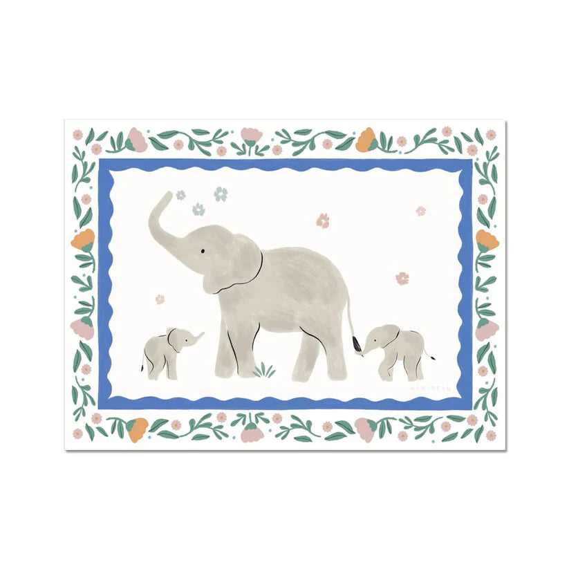 Minibeau - Art Print - Pretty Serengeti Elephant - Mabel & Fox