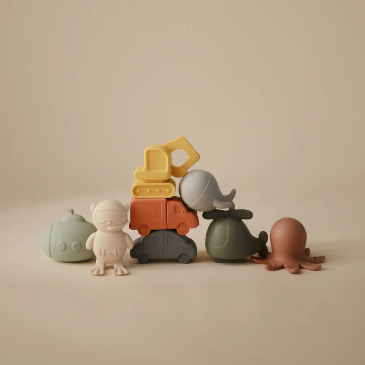 Mushie - Bath Play Set - Vehicles - Mabel & Fox