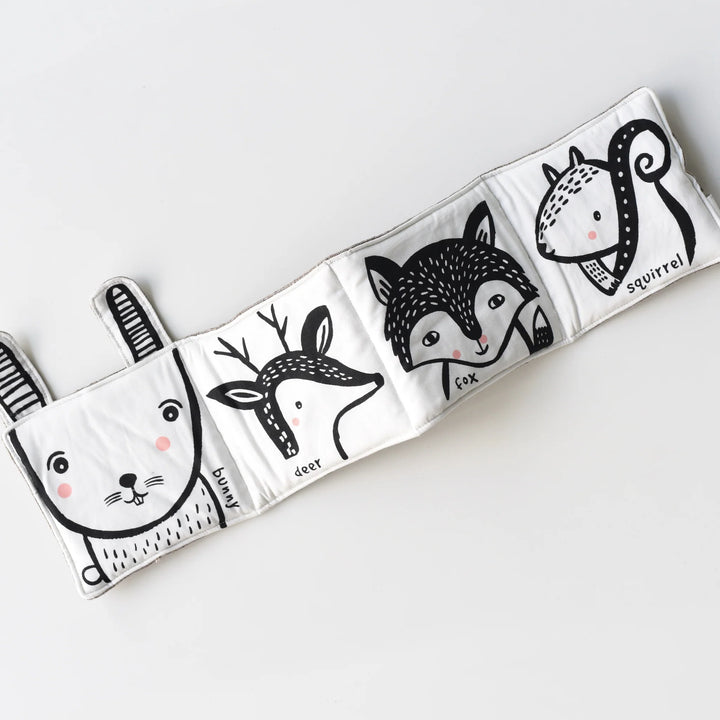 Wee Gallery - Soft Cloth Book - Friendly Face in the Forest - Bunny - Mabel & Fox