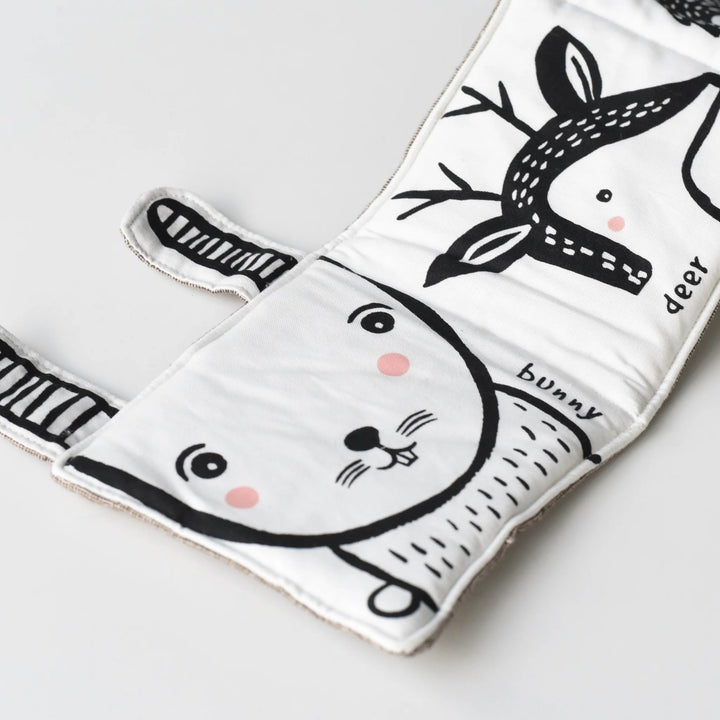 Wee Gallery - Soft Cloth Book - Friendly Face in the Forest - Bunny - Mabel & Fox