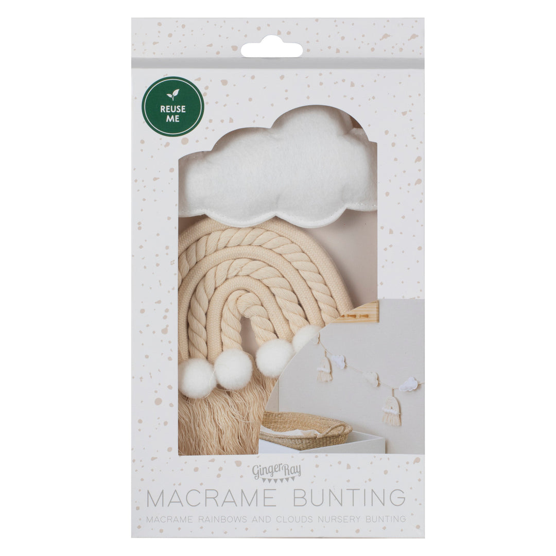 Ginger Ray - Macrame Rainbows and Clouds - Nursery Baby Bunting