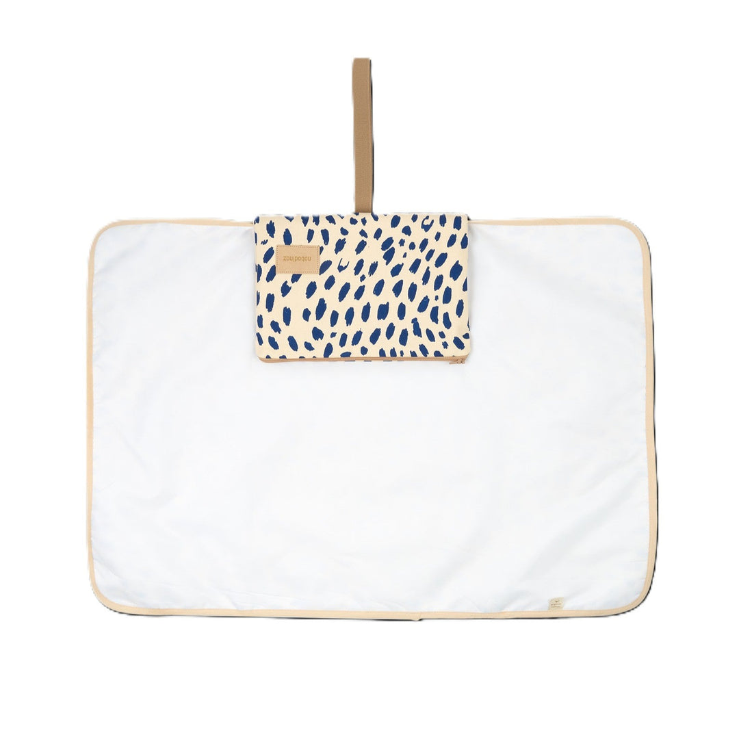 Nobodinoz-Hyde Park Waterproof Changing Pad - Leonie Blue - Mabel & Fox