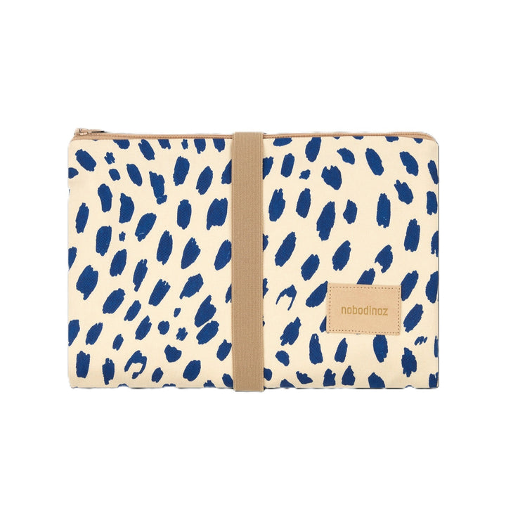 Nobodinoz-Hyde Park Waterproof Changing Pad - Leonie Blue - Mabel & Fox
