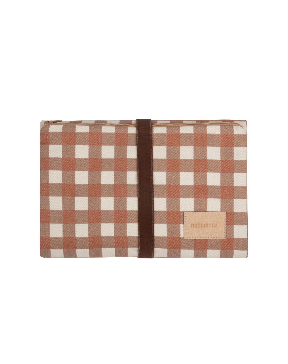 Nobodinoz-Hyde Park Waterproof Changing Pad- Terracotta Checks - Mabel & Fox