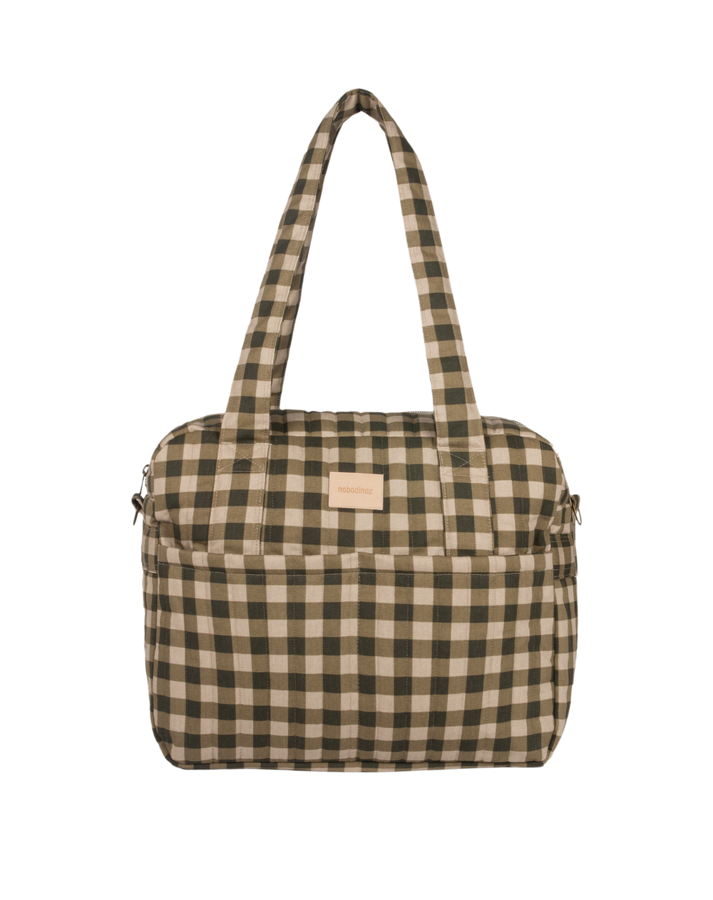 Nobodinoz- Hyde Park Waterproof Stroller Bag- Green Checks - Mabel & Fox