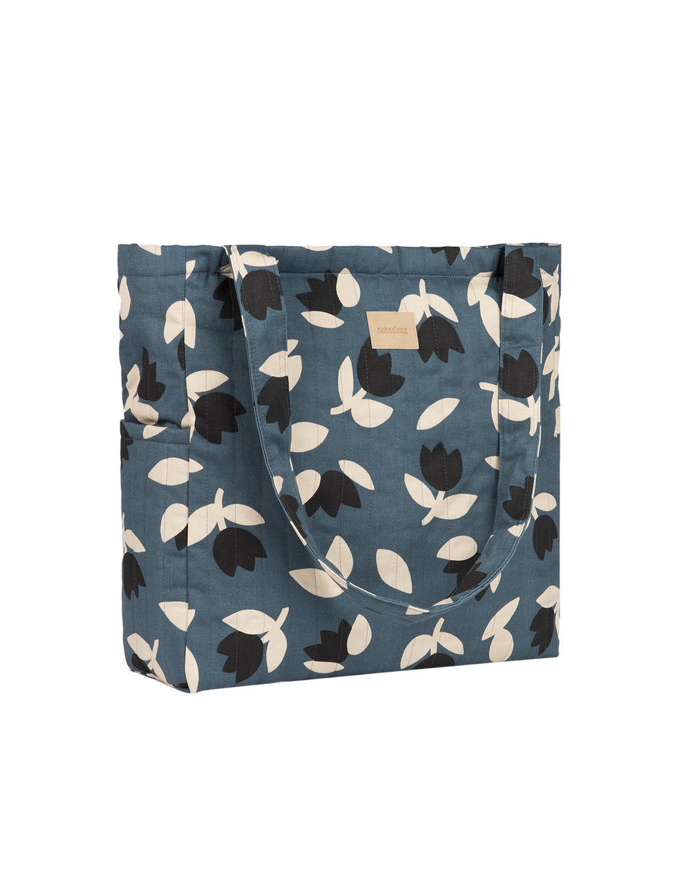 Nobodinoz - Hyde Park Tote Bag - Blue Black Tulips - Mabel & Fox