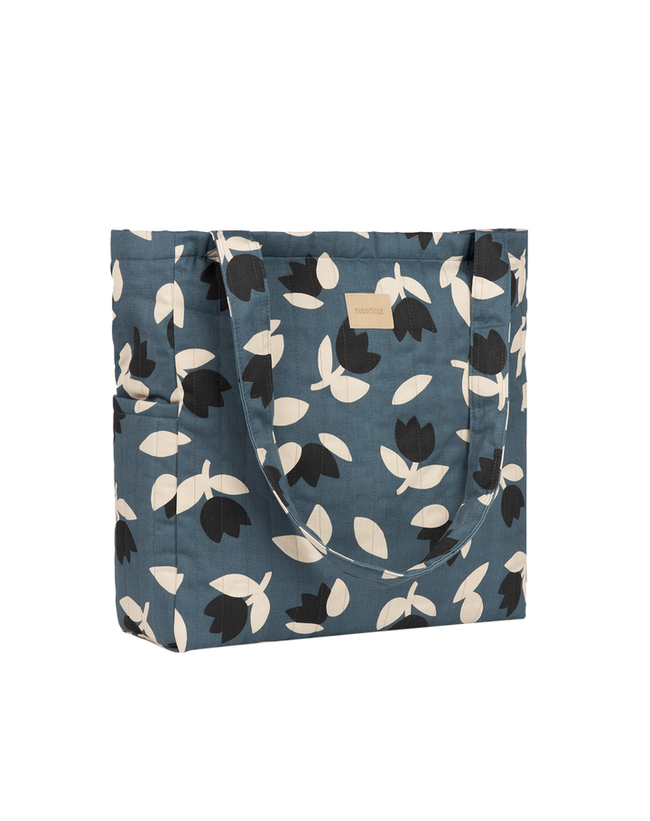Nobodinoz - Hyde Park Tote Bag - Blue Black Tulips - Mabel & Fox