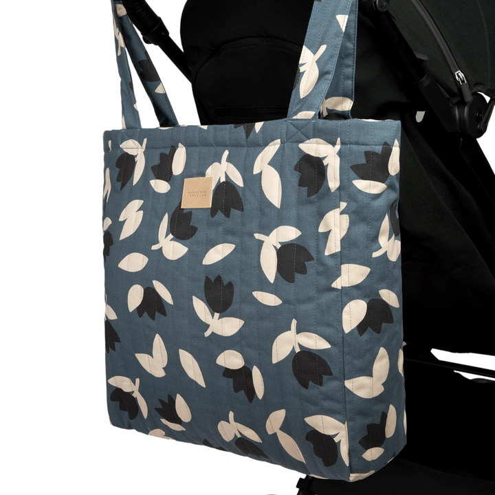 Nobodinoz - Hyde Park Tote Bag - Blue Black Tulips - Mabel & Fox