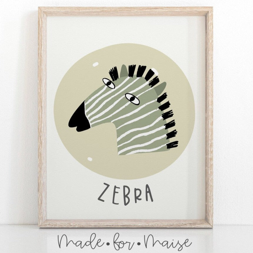 Made for Maise - Art Print - Zebra - Mabel & Fox