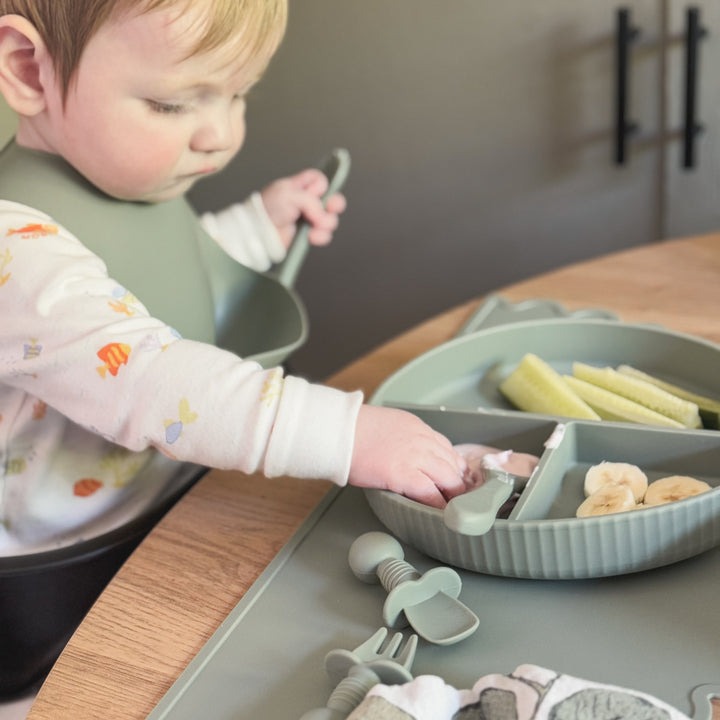 Mabel & Fox - Complete Silicone Tableware Set - Sage (7 Pcs)