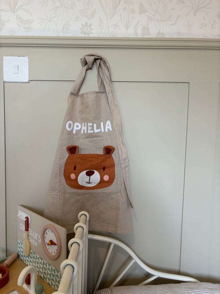 ThreadBear - Personalised Linen Apron - Bear