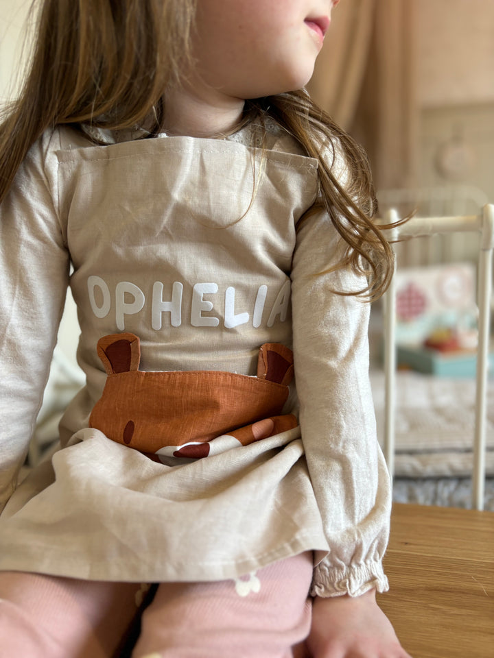 ThreadBear - Personalised Linen Apron - Bear