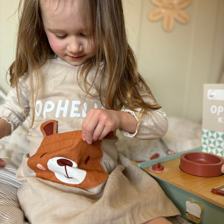 ThreadBear - Personalised Linen Apron - Bear
