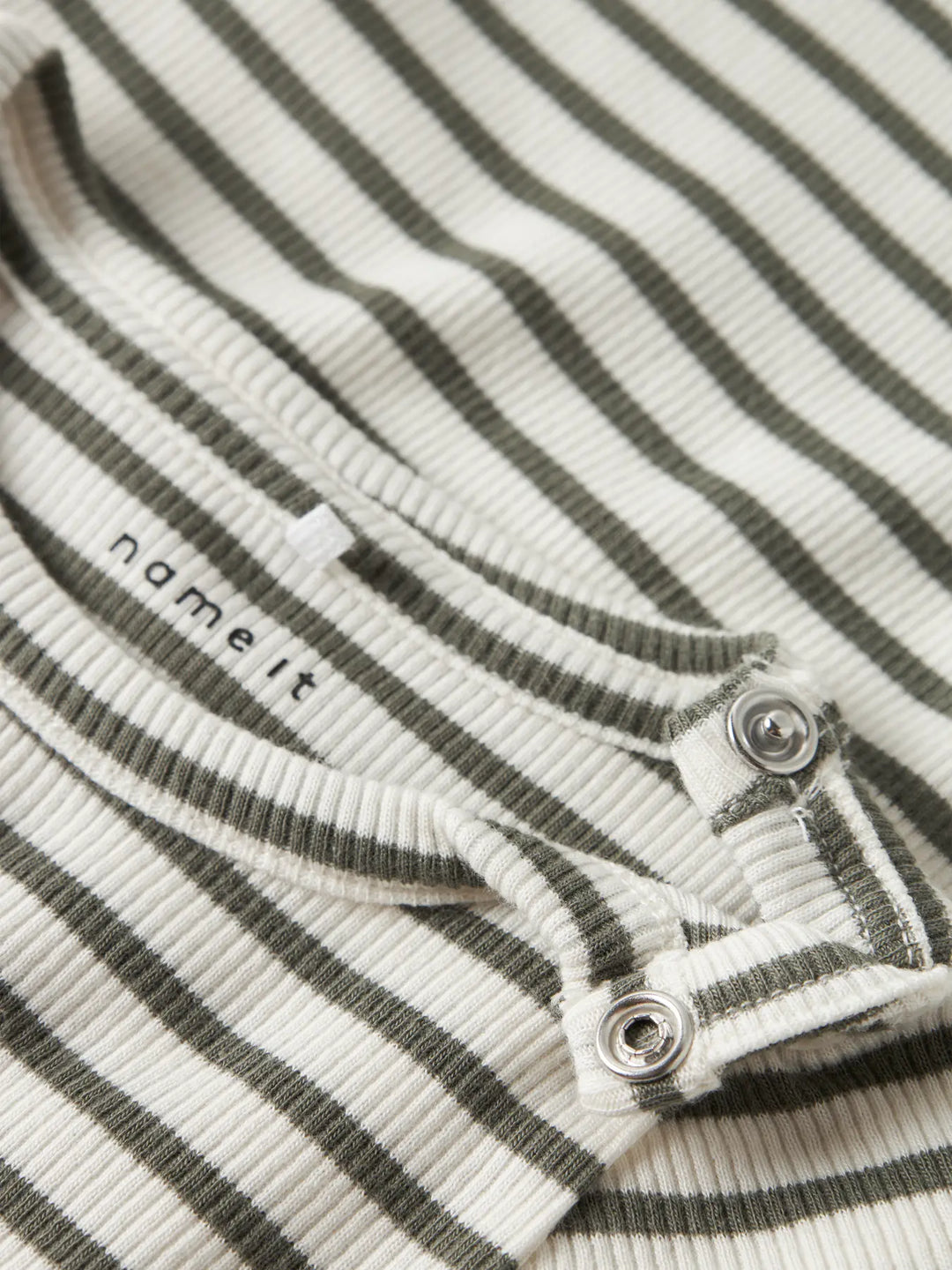 Name It - Striped Bodysuit - Dusty Olive