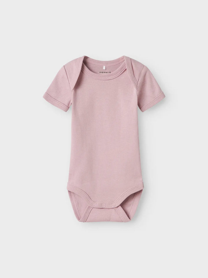 Name It - Short Sleeve Bodysuit Set - Flowers (3 Pcs)