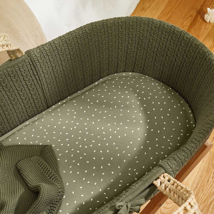 The Little Green Sheep - Moses Basket & Mattress Bundle - Mabel & Fox