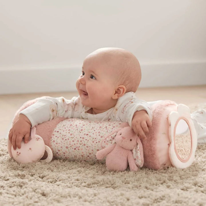 Mamas & Papas - Tummy Time Roll - Welcome To The World Pink Bunny - Mabel & Fox
