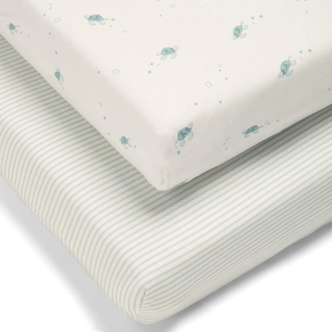 Mamas & Papas - Cotbed Fitted Sheets (2 pack) - Turtle - Mabel & Fox