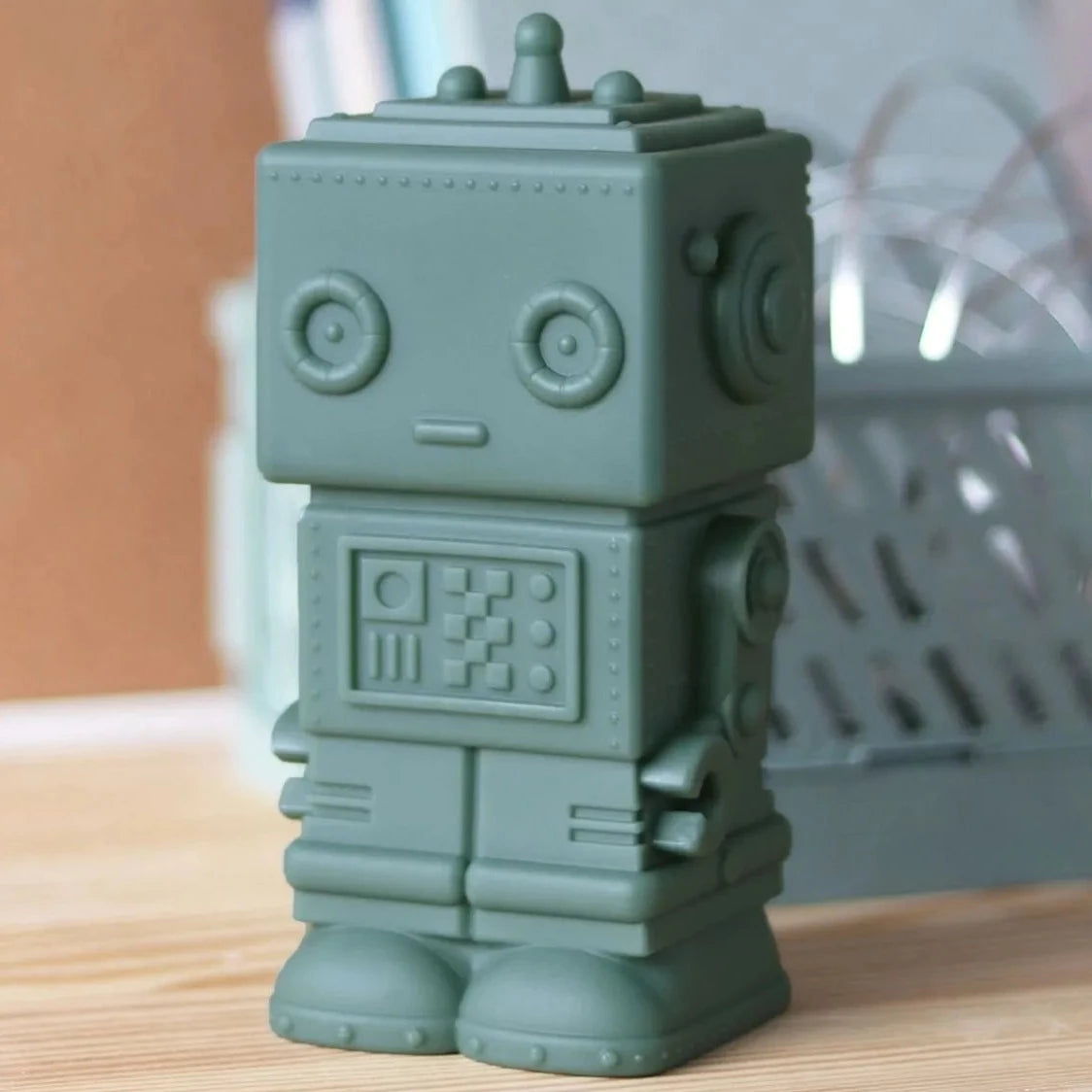 A Little Lovely Company Money Box Robot Dark Sage Mabel & Fox