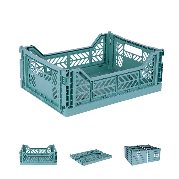 Aykasa Folding Storage Crate - Midi - Teal - Mabel & Fox