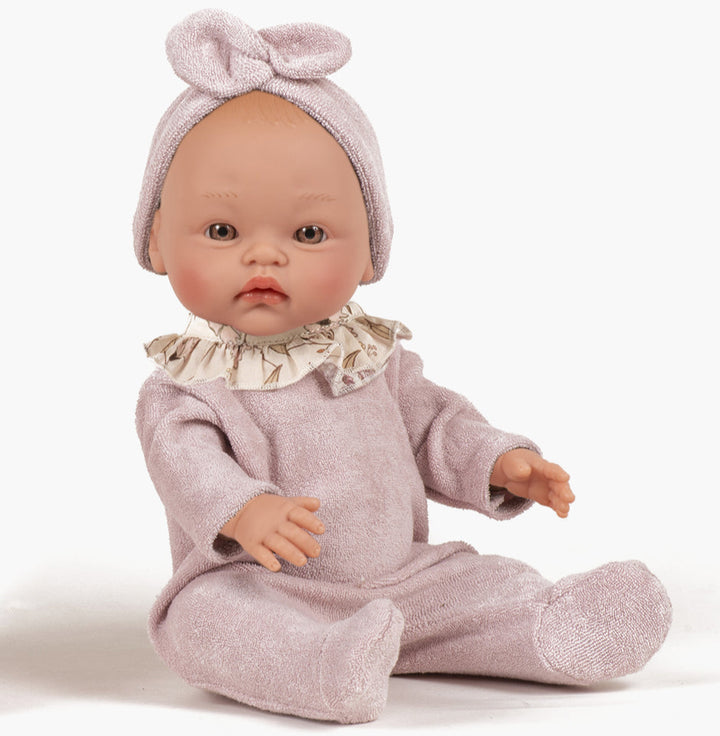 MiniKane - Doll - Olympe In Petal Terry Sleepsuit With Headband - Mabel & Fox
