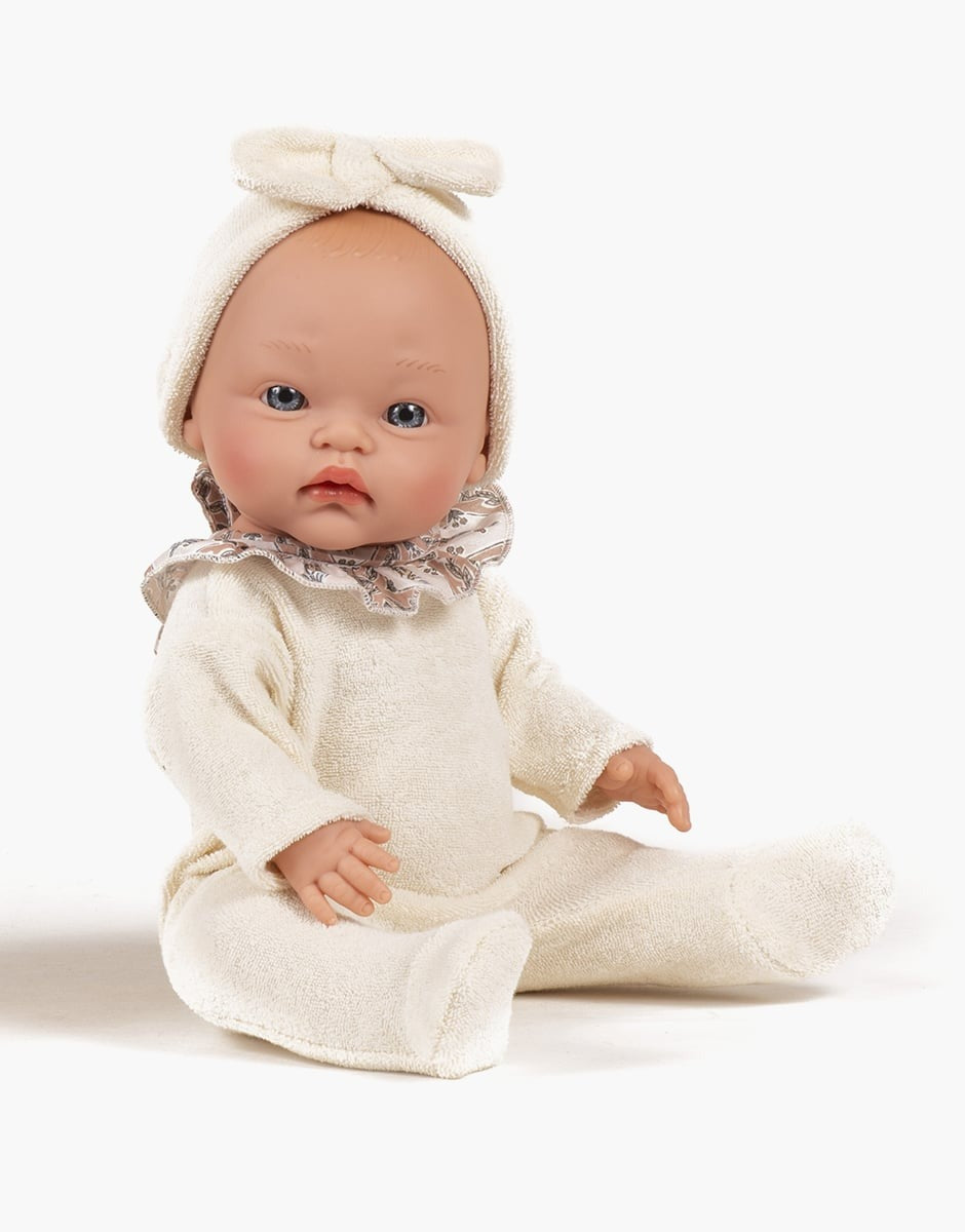 MiniKane - Doll - Iris In Alma Terry Cloth Sleepsuit With Headband Set - Mabel & Fox