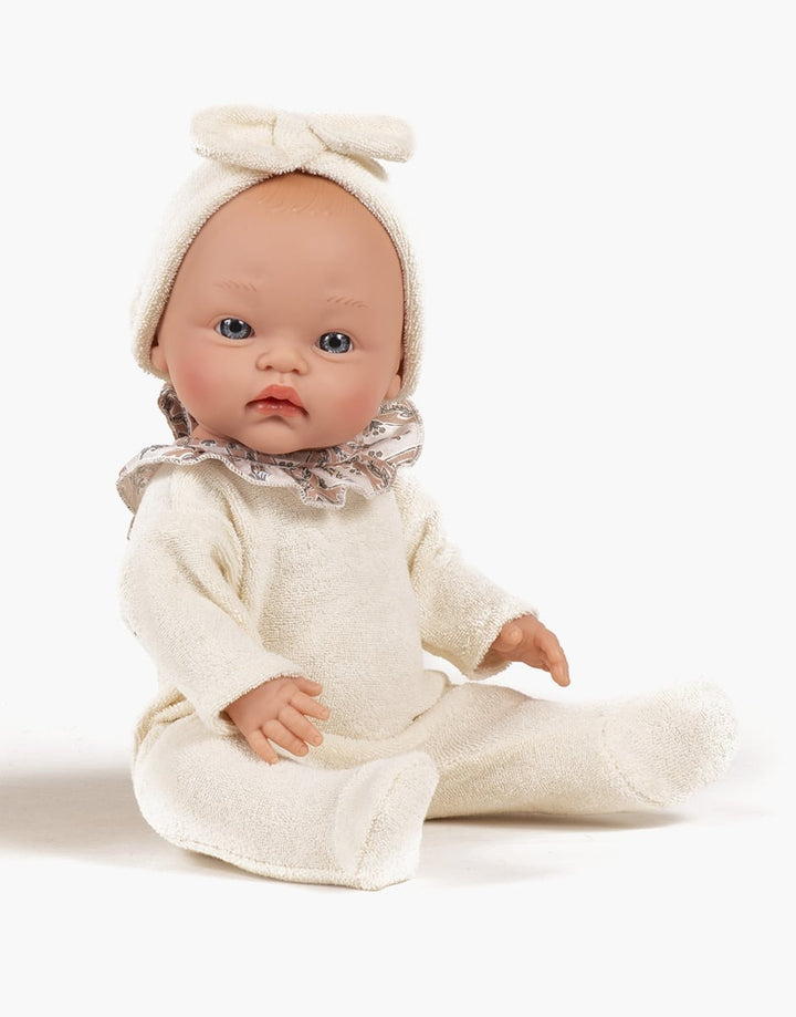 MiniKane - Doll - Iris In Alma Terry Cloth Sleepsuit With Headband Set - Mabel & Fox