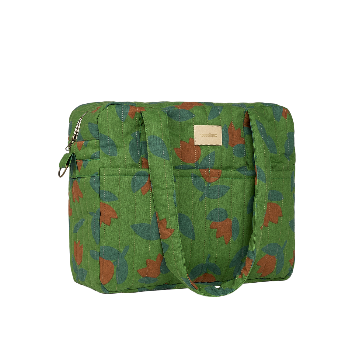 Nobodinoz - Hyde Park Waterproof Stroller Bag - Green Tulips