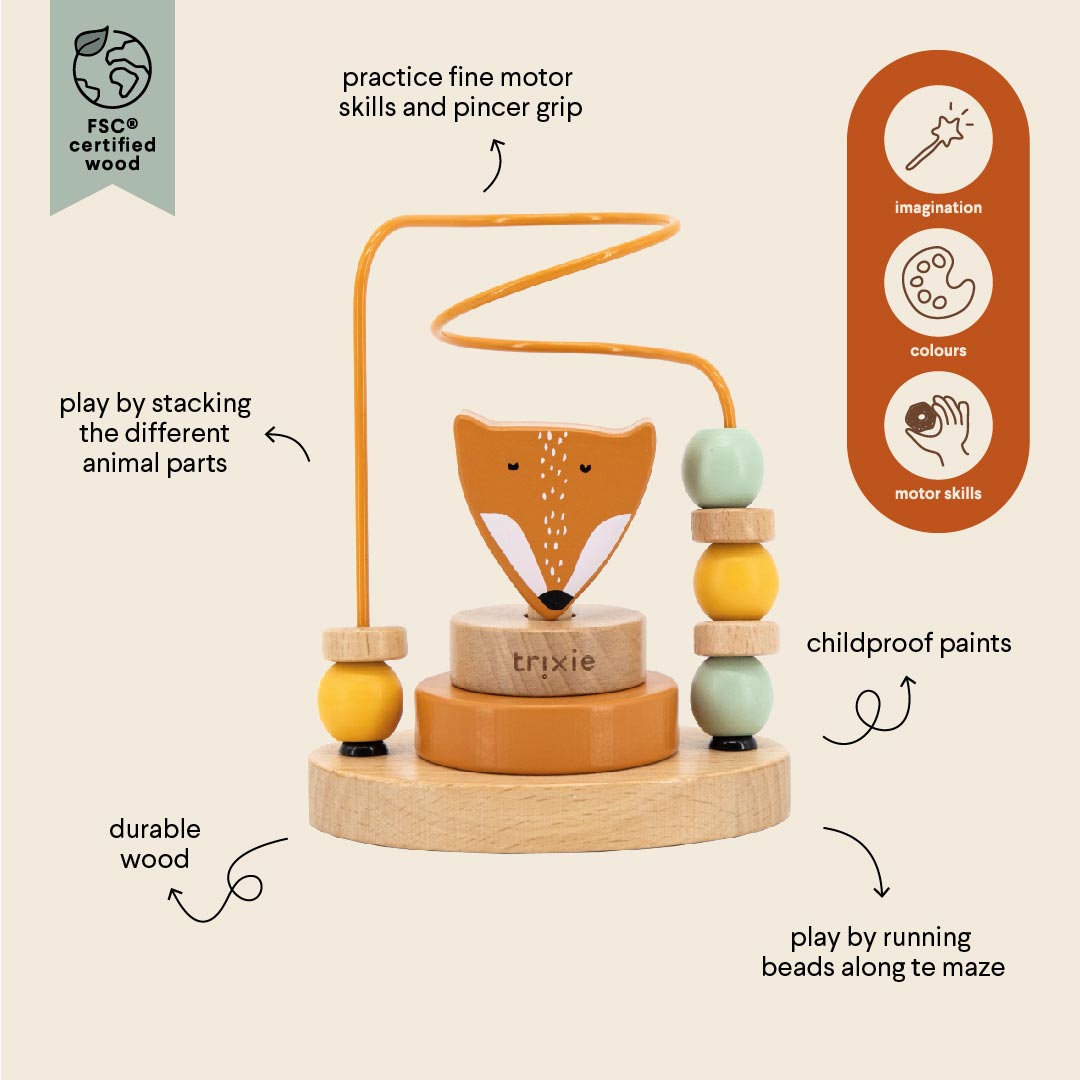 Trixie Wooden Beads Maze- Fox Mabel Fox - Main Image