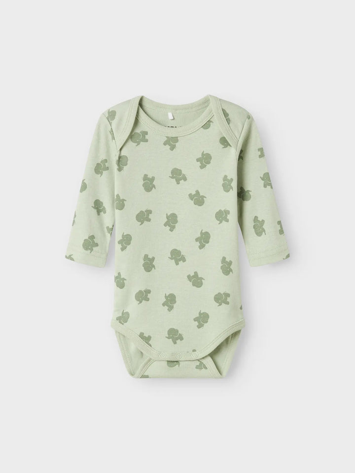 Name It - Long Sleeve Bodysuit Set - Elephants (3 Pcs)