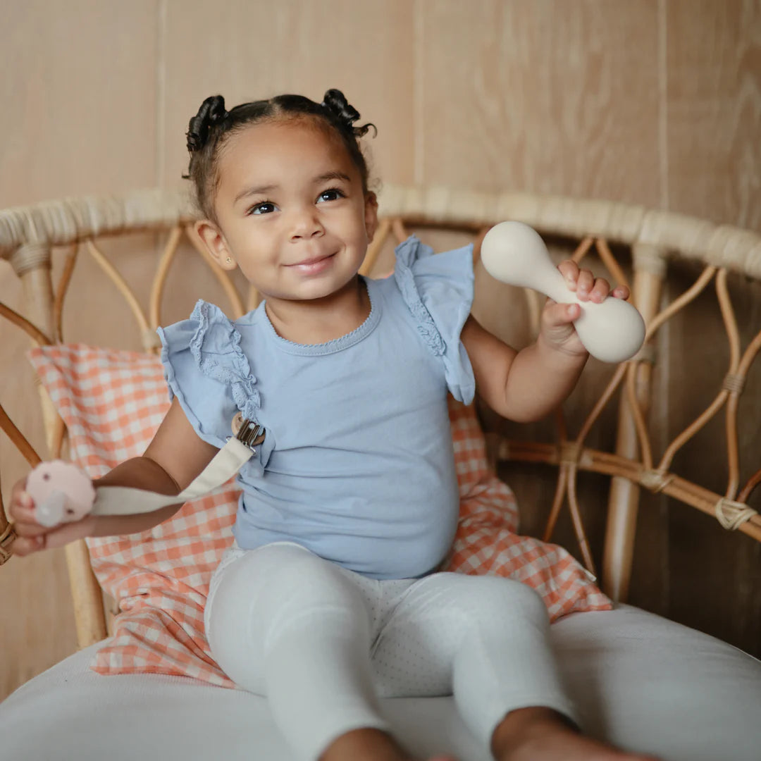 Mushie - Silicone Baby Rattle -Shifting Sand - Mabel & Fox