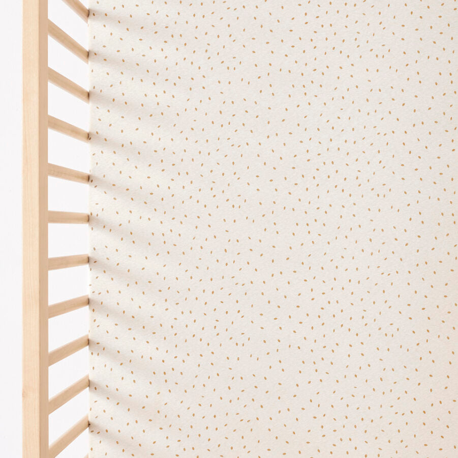 The Little Green Sheep - Cot / Cot Bed Linen Sheets - Linen Rice - Mabel & Fox