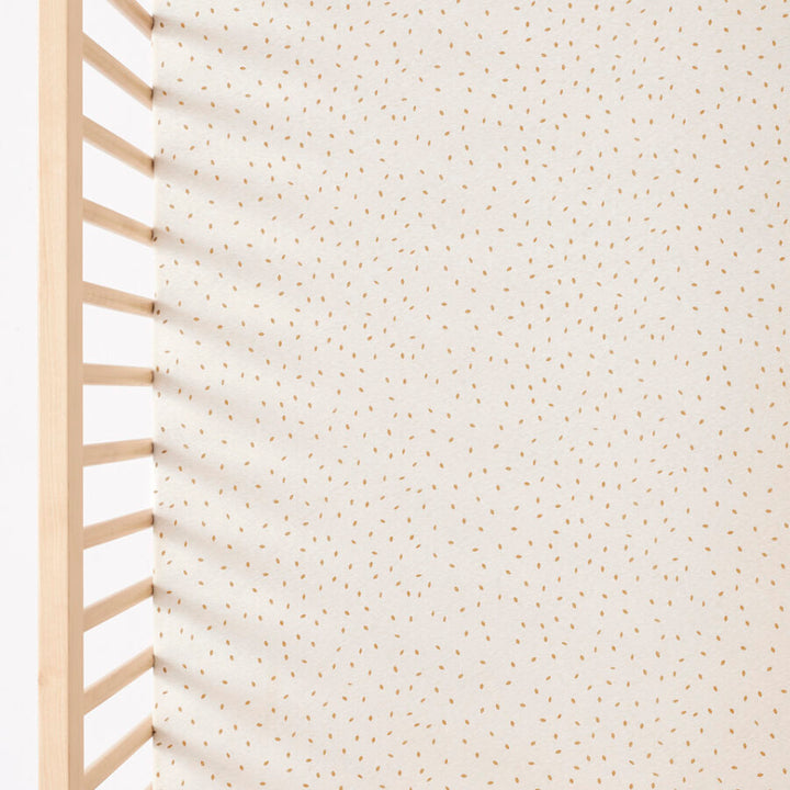 The Little Green Sheep - Cot / Cot Bed Linen Sheets - Linen Rice - Mabel & Fox