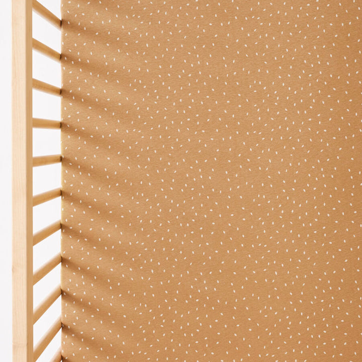 The Little Green Sheep - Cot / Cot Bed Linen Sheets - Honey Rice - Mabel & Fox