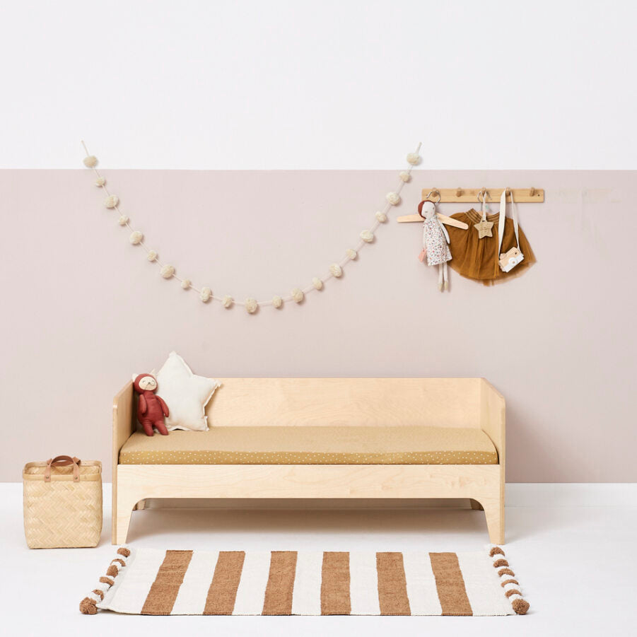 The Little Green Sheep - Cot / Cot Bed Linen Sheets - Honey Rice - Mabel & Fox