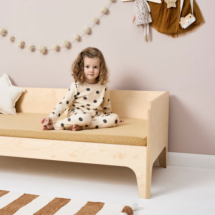 The Little Green Sheep - Cot / Cot Bed Linen Sheets - Honey Rice - Mabel & Fox