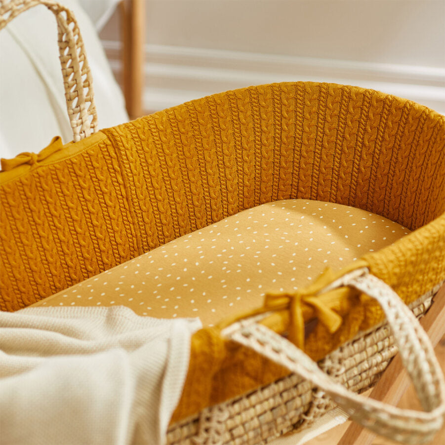 The Little Green Sheep - Moses / Pram Linen Sheets - Honey Rice - Mabel & Fox