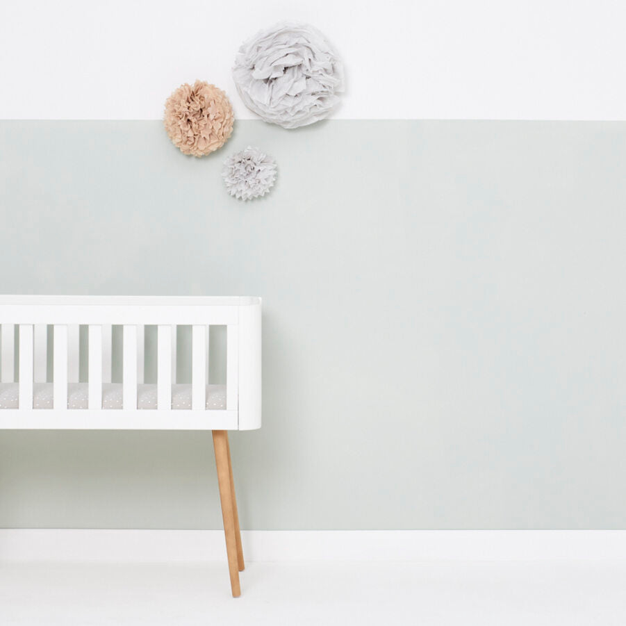 The Little Green Sheep - Crib Linen Sheets - Dove Rice - Mabel & Fox