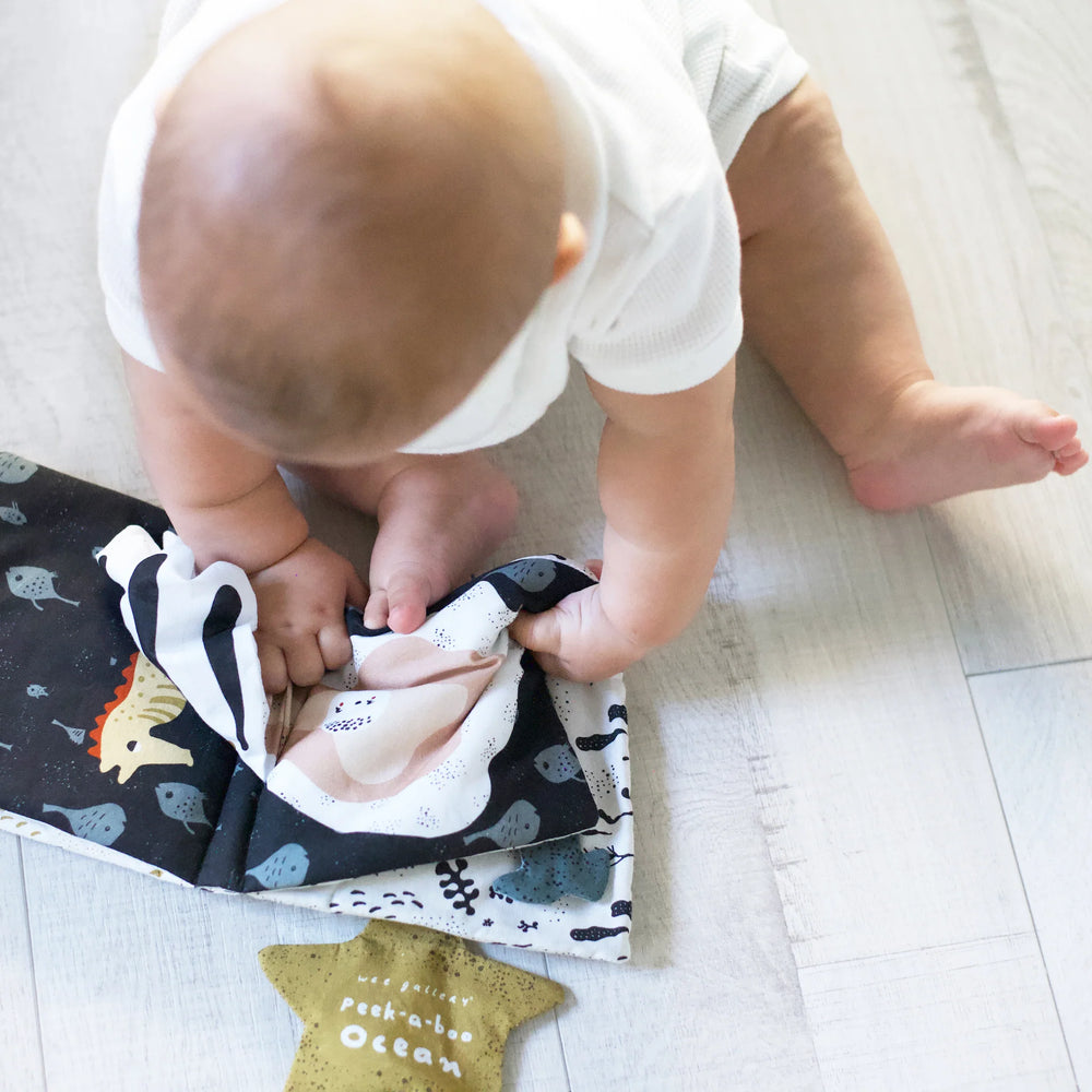 Wee Gallery - Soft Cloth Book - Peekaboo Ocean - Mabel & Fox