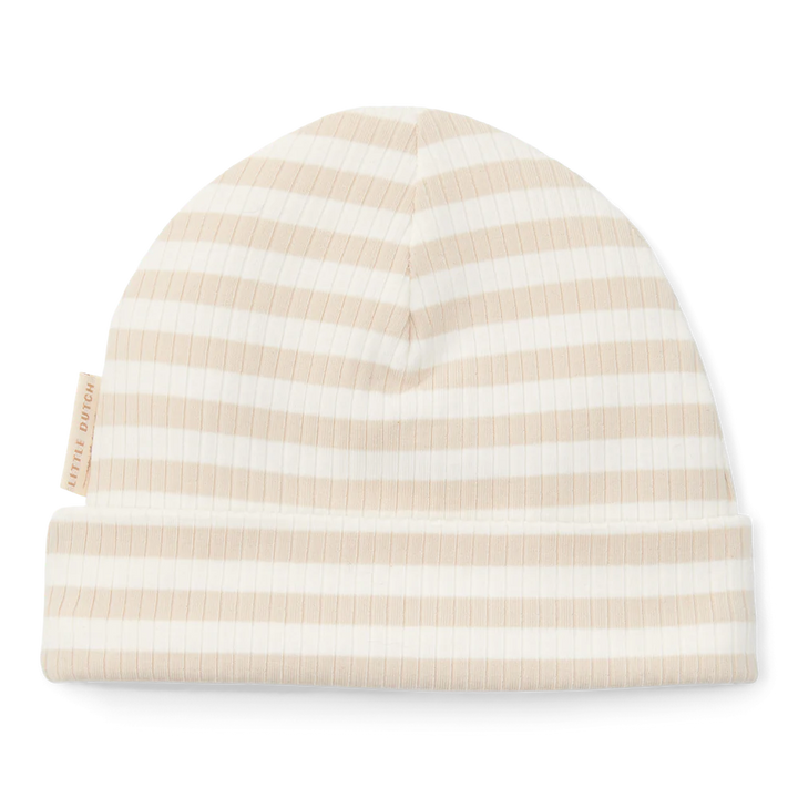 Little Dutch - Baby Cap - Stripe Sand / White
