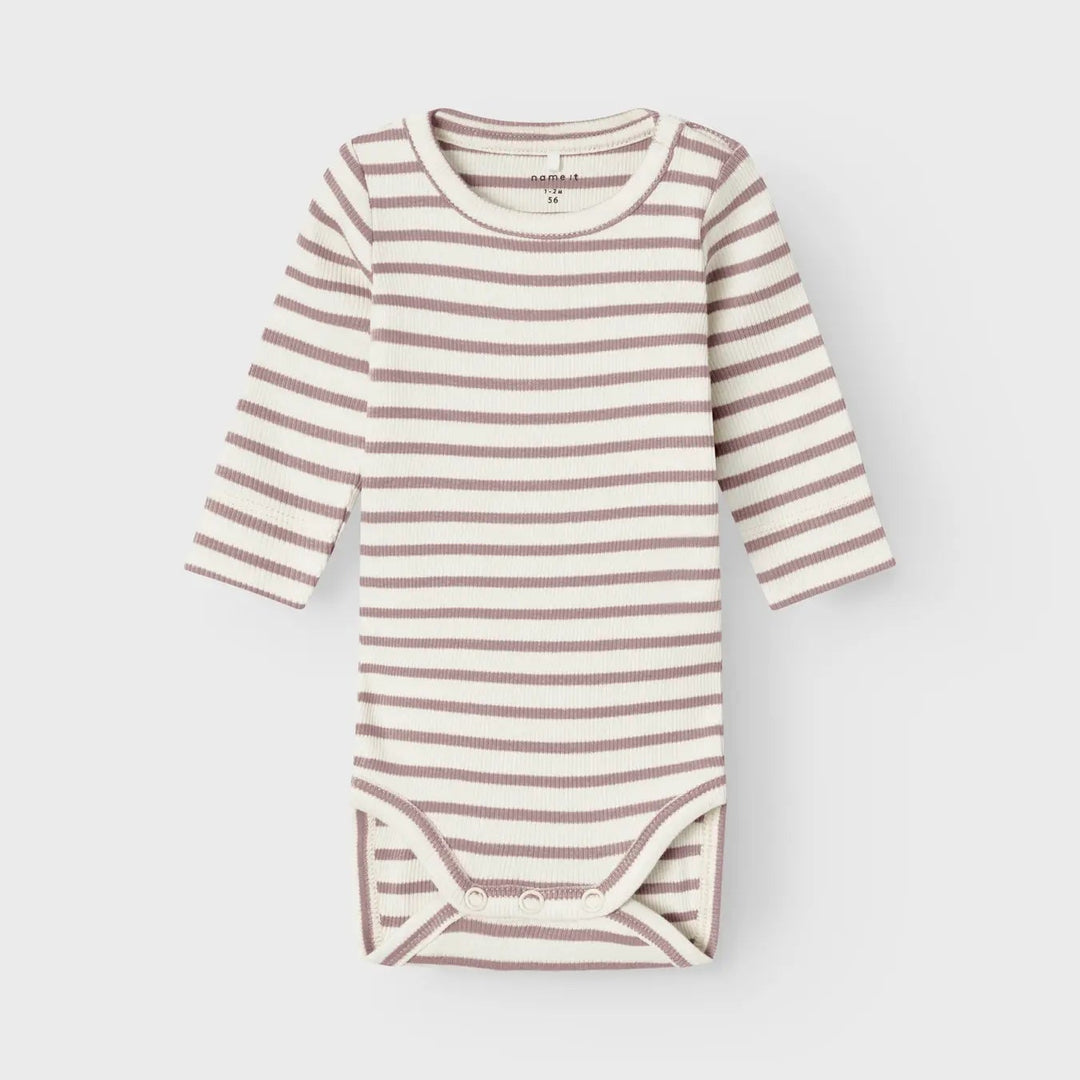Name It - Striped Bodysuit - Deauville Mauve