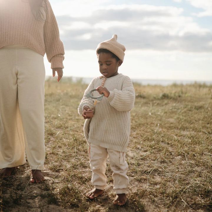 Mushie - Teether - Bear - Dried Thyme - Mabel & Fox