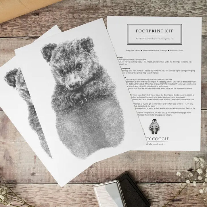 Lucy Coggle Designs - Baby Bear Footprint Kit - Mabel & Fox
