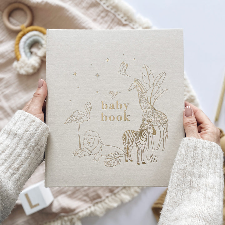 Blush & Gold - Baby Book - Safari - Mabel & Fox