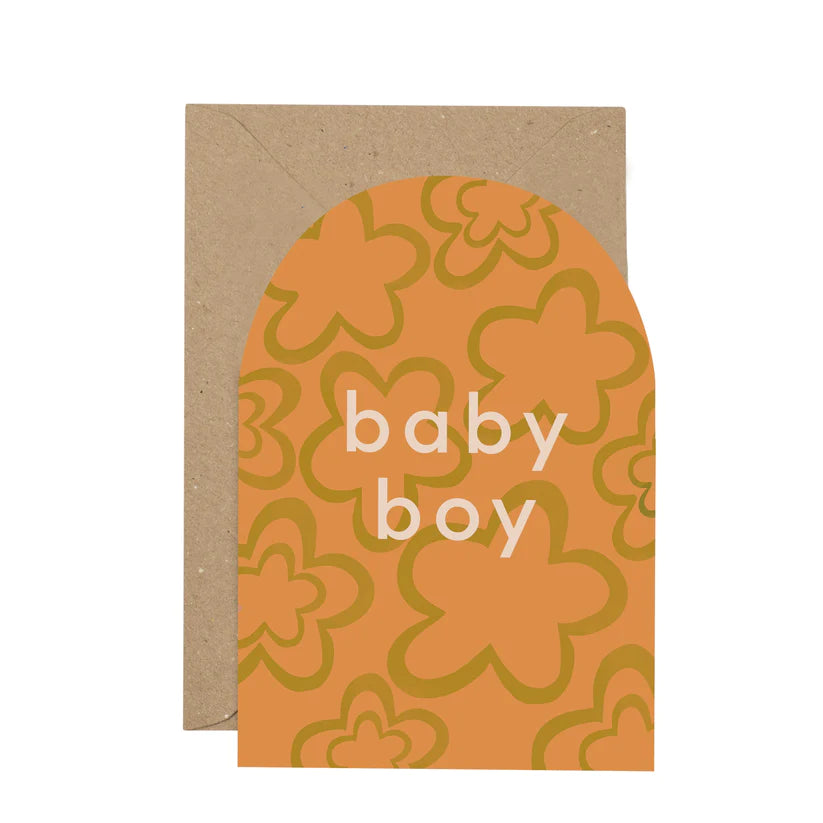 Plewsy - Curved Greeting Card - Baby Boy - Mabel & Fox