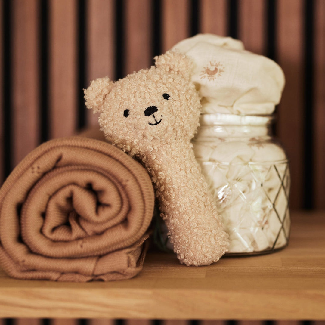 Jollein - Rattle Teddy Bear - Natural - Mabel & Fox