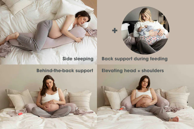 bbhugme - Pregnancy Pillow Kit - Stone / Plum