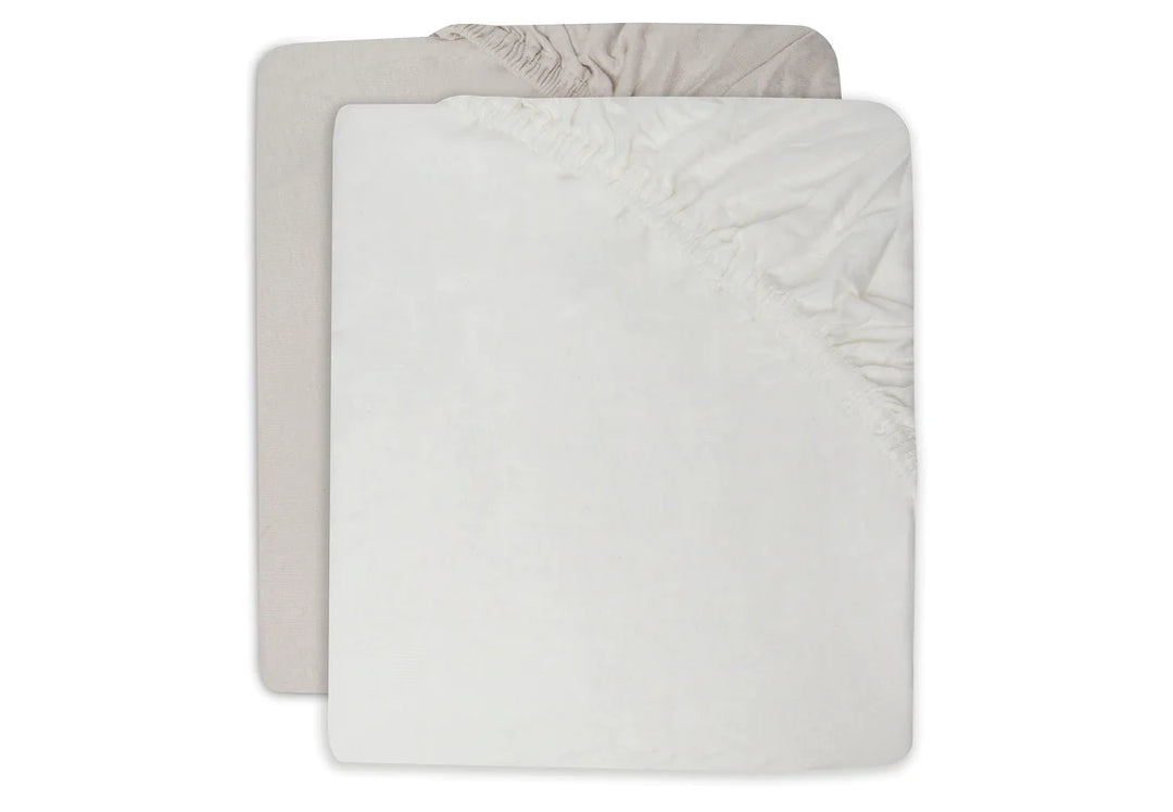 Jollein - Jersey Fitted Sheet 60 x 120cm - Ivory/Nougat (2 pack) - Mabel & Fox