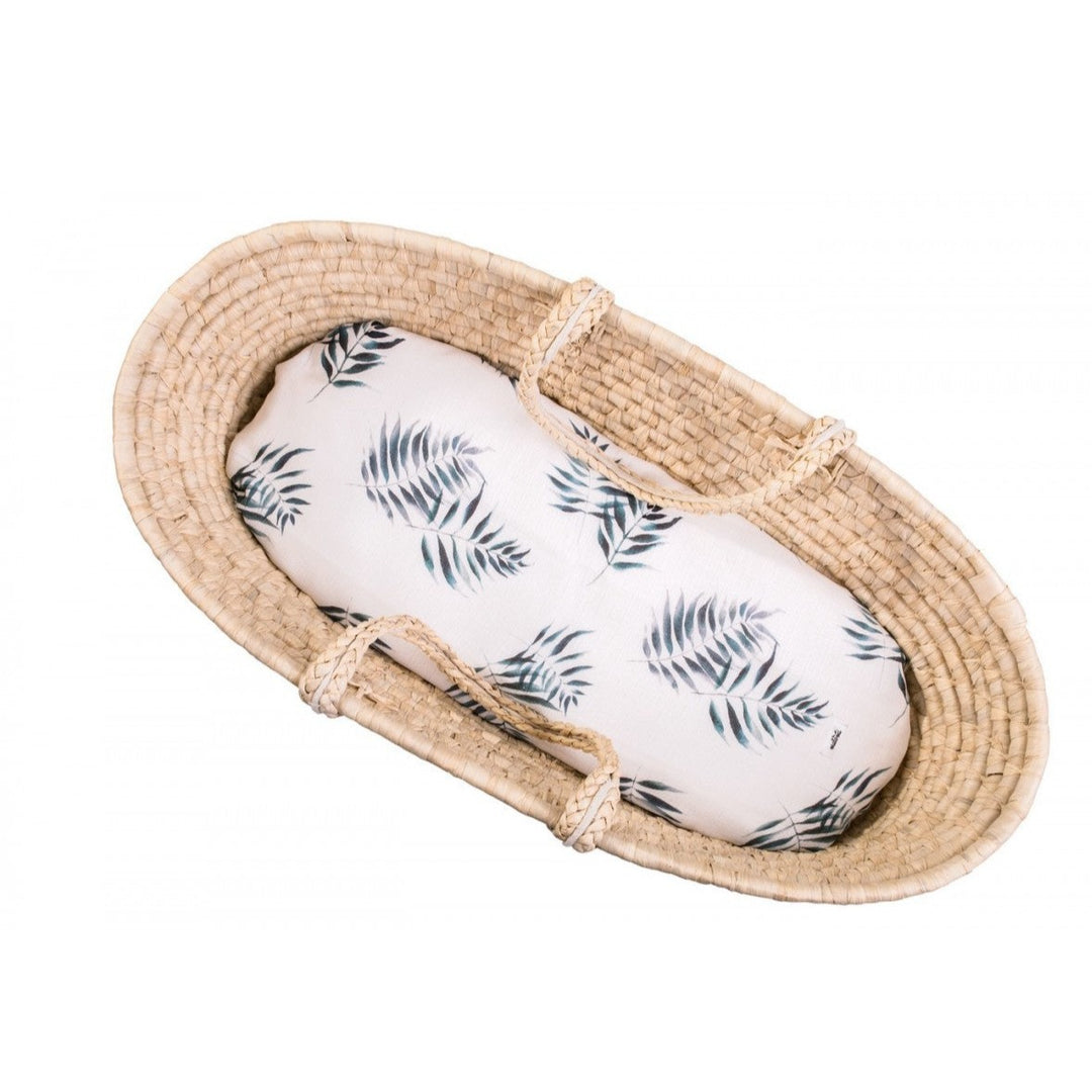 Malomi - Bamboo Carry cot / moses basket sheet - Palms - Mabel & Fox